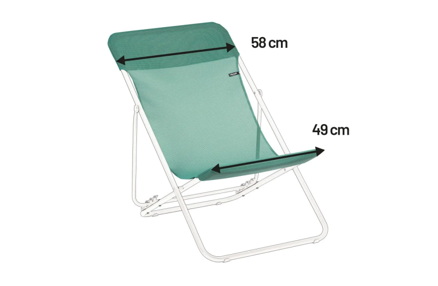 Toile de rechange pour Maxi Transat Lafuma largeur 58 cm en Batyline ISO résistante.