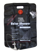 Douche solaire 20 L à suspendre pour camping et randonnée, pliable et portable en PVC noir