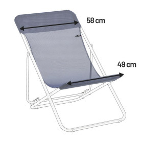 Toile de rechange pour Maxi Transat Lafuma largeur 58 cm en Batyline ISO résistante.