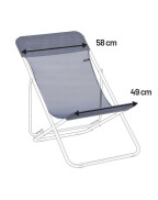 Toile de rechange pour Maxi Transat Lafuma largeur 58 cm en Batyline ISO résistante.