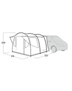 auvent de van REINE Easy Camp tunnel gris avec double toit WeatherGuard 3000 pour camping et road trips