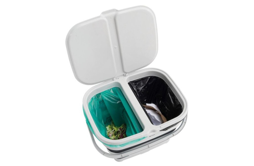 Poubelle recyclage rétractable OUTWELL 2 compartiments anti-odeur pour camping