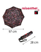 Parapluie de poche Duomatic Reisenthel noir en PET recyclé avec ouverture automatique
