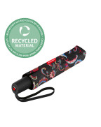 Parapluie de poche Duomatic Reisenthel noir en PET recyclé avec ouverture automatique