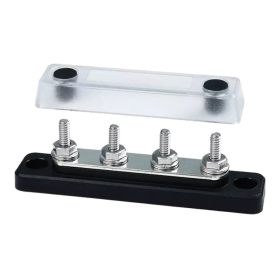 Borne électrique Bus Bar Osculati 100 A avec 4 bornes cuivre étamé et couvercle transparent pour bateau et camping-car