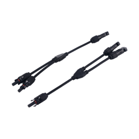 Paire de splitters connecteurs solaires MC4 type Y étanches pour panneaux photovoltaïques