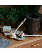 savon solide vaisselle Andrée Jardin Sauge Basilic avec porte-savon en liège écologique