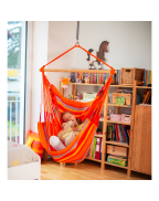 Chaise hamac DOMINGO Basic LA SIESTA en tissu Outdoor résistant, avec barre en bambou FSC, idéale pour petits espaces