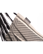 Chaise Hamac HABANA LA SIESTA en coton bio certifié GOTS avec barre en bambou, format Comfort pour petits espaces