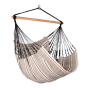 Chaise Hamac HABANA LA SIESTA en coton bio certifié GOTS avec barre en bambou, format Comfort pour petits espaces