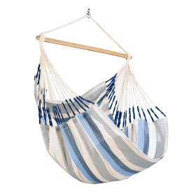 Chaise Hamac DOMINGO LA SIESTA en tissu Outdoor résistant avec barre en bambou FSC, idéale pour petits espaces