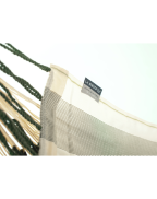 Chaise Hamac DOMINGO LA SIESTA en tissu Outdoor résistant avec barre en bambou FSC, idéale pour petits espaces