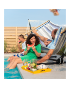 Hamac à barre double ALISIO LA SIESTA en tissu Outdoor HamacTex avec barres en bambou