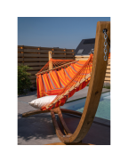 Hamac à barre double ALISIO LA SIESTA en tissu Outdoor HamacTex avec barres en bambou