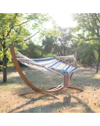 Hamac à barre double ALISIO LA SIESTA en tissu Outdoor HamacTex avec barres en bambou