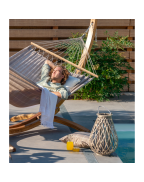 Hamac à barre double ALISIO LA SIESTA en tissu Outdoor HamacTex avec barres en bambou