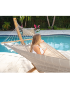 Hamac à barre double ALISIO LA SIESTA en tissu Outdoor HamacTex avec barres en bambou