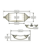 Hamac à barre double ALISIO LA SIESTA en tissu Outdoor HamacTex avec barres en bambou