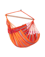 chaise hamac Kingsize DOMINGO LA SIESTA en tissu outdoor avec barre en bambou et rotation 360°