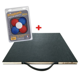 kit palet fonte transportable avec planche La Vadrouilleuse et coffret de palets