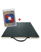 kit palet fonte transportable avec planche La Vadrouilleuse et coffret de palets