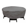 Housse de table ronde 260 x 90 cm EUROTRAIL en polyester avec protection anti-UV pour mobilier de jardin