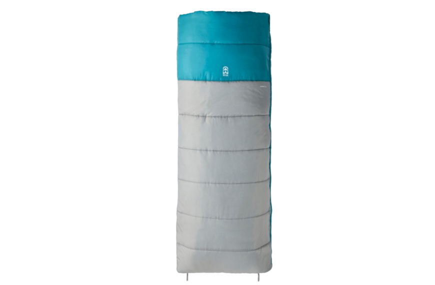 Sac de couchage grande taille CARNAC XL WILSA OUTDOOR gris et bleu pour camping