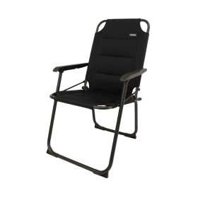 Fauteuil de camping pliant VAN TRIGANO gris noir en tissu Mesh 2D pour van aménagé