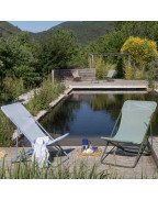 Transat pliant Maxi Transat Lafuma en toile Batyline ISO pour jardin et piscine