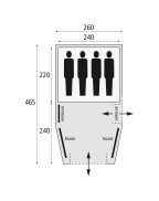 Tente de camping BLACKHAWK 260 SAFARICA 4 places en polyester avec grande hauteur intérieure