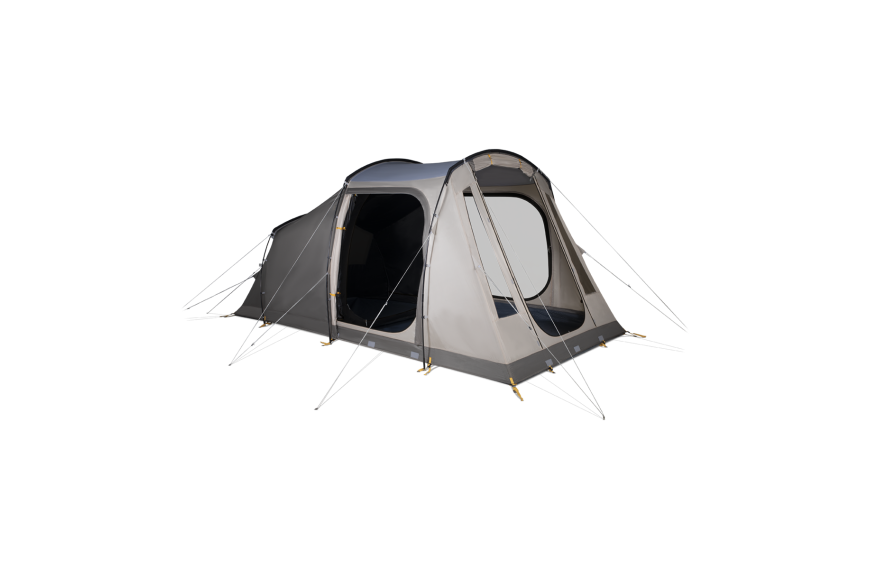 Tente tunnel 3 places Kampa Sandwood en polyester 75D avec fenêtres et tapis de sol cousu.