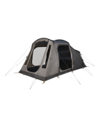 Tente tunnel 3 places Kampa Sandwood en polyester 75D avec fenêtres et tapis de sol cousu.